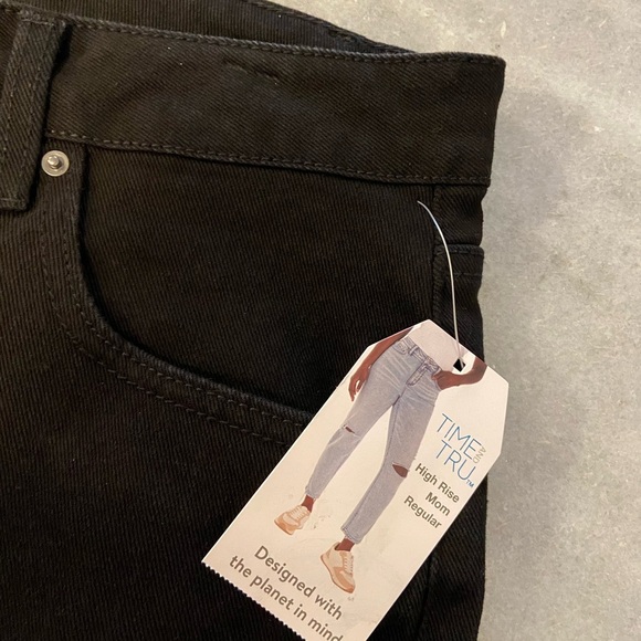 NWT Time & Tru Size 20 Black High Rise Mom Regular Stretch Straight Leg Jeans - Picture 10 of 11